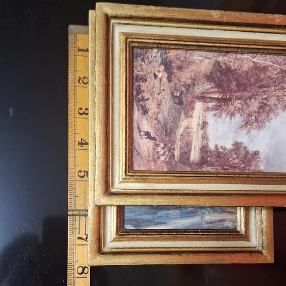 Vintage G.B. Florence Miniature Framed Landscape Prints - Pair - Made in Italy - Picture 16 of 16